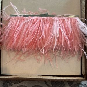 BCBGmaxazria Pink feather clutch
